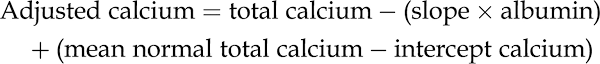 Calcium Adjustment Equations In