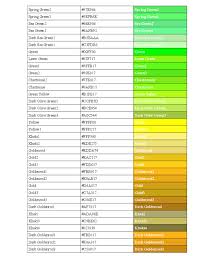 Standard Html Color Code Chart Free Download