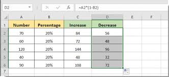 value by percene in excel