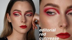 red cut crease makeup tutorial