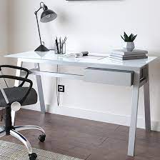 Rubery White Glass Top Computer Desk