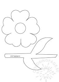 flower with stem and leaves template