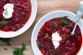 borscht with lamb and beets the