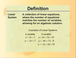 Math Definitions Collection Systems Of