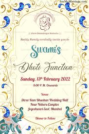 royal design dhoti function invitation