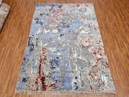 hand knotted wool viscose carpets size