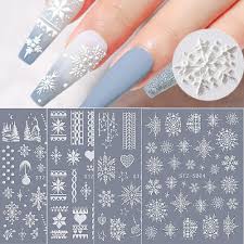 snowflake nail art sticker decals 5d