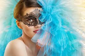 blue lace masquerade mask lace