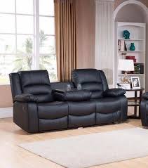 Black Recliner Sofa 3 2 Seater Set