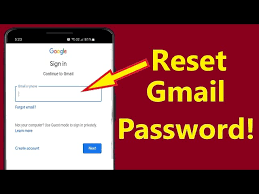 reset gmail pword on android phone
