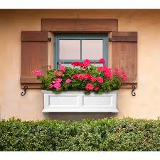 Window boxes and outdoor planters. Mayne 36 In W X 11 In H White Resin Hanging Self Watering Window Box Lowes Com Window Box Flowers Window Planter Boxes Window Box