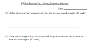 The tertiary sector is composed of the soft parts of the economy that is activities where people offer their knowledge and. Tertiary Economic Activities Revision Test Scoilnet