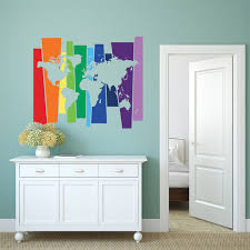 Rainbow World Map Vinyl Wall Art Decal