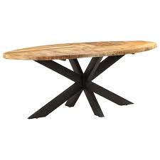 Dining Table Oval 200x100x75 Cm Rough