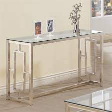 coaster cairns glass top console table