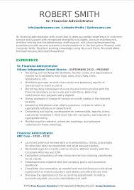 This finance officer job description template is optimized with financial and administrative duties to cover your company needs. Financial Administrator Resume Samples Qwikresume