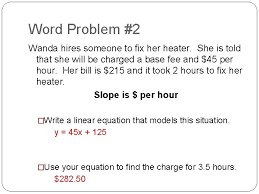 writing equations given word problems goal