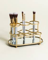 mirror base gold metal makeup brush