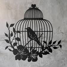 Bird Cage Wall Art Black Country