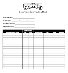 Ticket Sales Template Sheet Excel Sample Tracking 8 Example