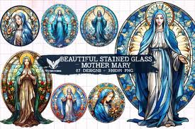 beautiful stained gl mother mary