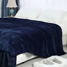 full queen king bed blanket navy blue