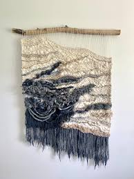 Ocean Wall Hanging Gray Blue Weaving