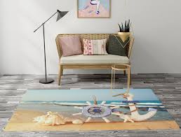 floor rug mat beach nautical rudder