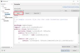 eclipse changing the java code style
