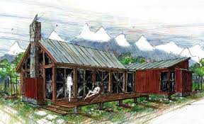 Modern Rustic Cabin Plan With Lots Of