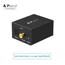 Portta Digital Optical Coax To Analog Stereo Audio Rca L R Converter Adapter With Usb Power Cable For Ps3 Xbox Hd Dvd Ps4 Home Cinema Systems Av Amps