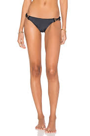 Vix Swimwear Braid Bikini Bottom Solid Black Women Vix One