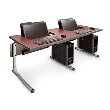 Constructing a built in desk can be undertaken as a do it yourself weekend project. Smartdesks Ilid Computer Lab Tables That Hide Away Lcds