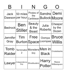 If someone can't move easily, the players can go to that person. Movie Trivia Bingo Card