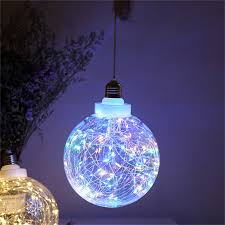 Globe Led Lamp Battery Powered Chandelier Clear Plastic Ball Copper Wire String Light Hanging Night Decorative Light Gift Indoor Led String Aliexpress