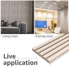 White Elm 0 83 In X 0 65 Ft X 7 87 Ft Wood Slat Acoustic Panels Mdf Decorative Wall Paneling 4 Piece 21 Sq Ft