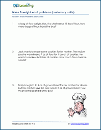 m and weight word problem worksheets