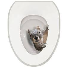 A Squirrel Toilet Seat Tattoo Decal
