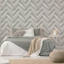 Wood Effect Wallpaper Grey