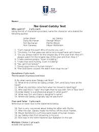 the great gatsby test docshare tips 