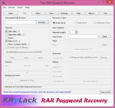 It can backup your data and reduce the size of email attachments, decompresses rar, zip and other files. Free Rar Password Recovery Krylack Software