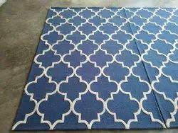 blue handmade polyester rugs