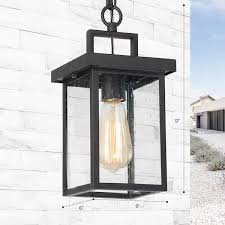 Black Square Outdoor Pendant Light