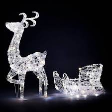 Acrylic Reindeer Sleigh Outdoor Light