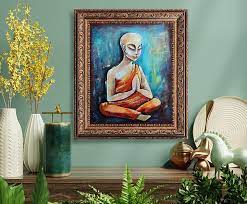 Monk Painting Buddha Original Art