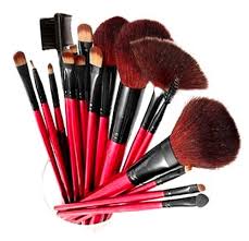 piece cosmetic brush set with pouch