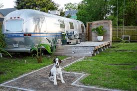 an airstream trailer is transformed