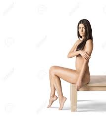Nude Model Sitting On A Wooden Table Stock Photo, Picture and Royalty Free  Image. Image 40569279.