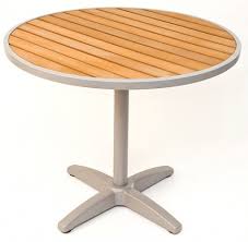 round outdoor teak resin patio table w