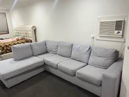 large grey corner sofa with storage